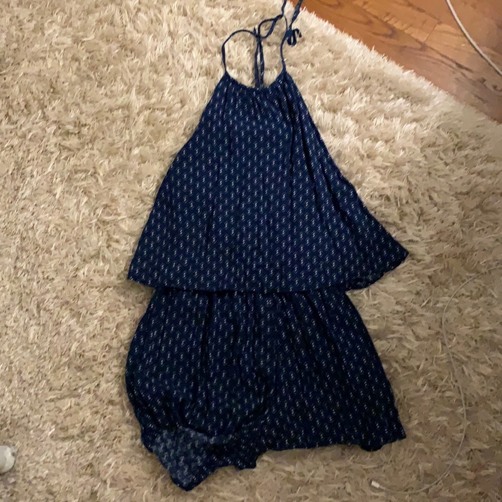 Neck tie romper